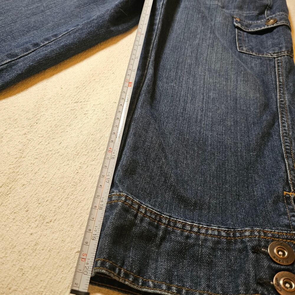 Riders Copper by Lee Size 8/10 Utility Cargo Capri Jeans Dark Wash Y2K Casual - Picture 6 of 10